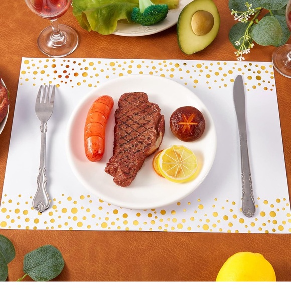 Telling 100 PCs gold papers mats for wedding, shower and birthday party - Picture 4 of 9